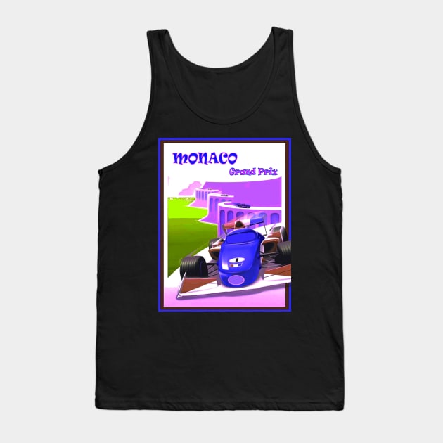 Monaco Grand Prix  Automobile Racing Abstract Advertising Print Tank Top by posterbobs